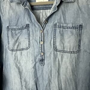 SONOMA WOMEN'S M LIGHTWEIGHT DENIM CHAMBRAY SHIRT DRESS, BELTED